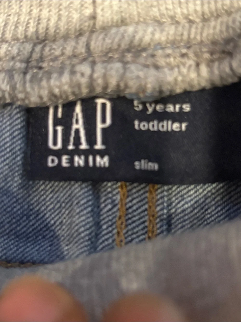 GAP Light Blue Kids Jeans with Gray Elastic Waistband